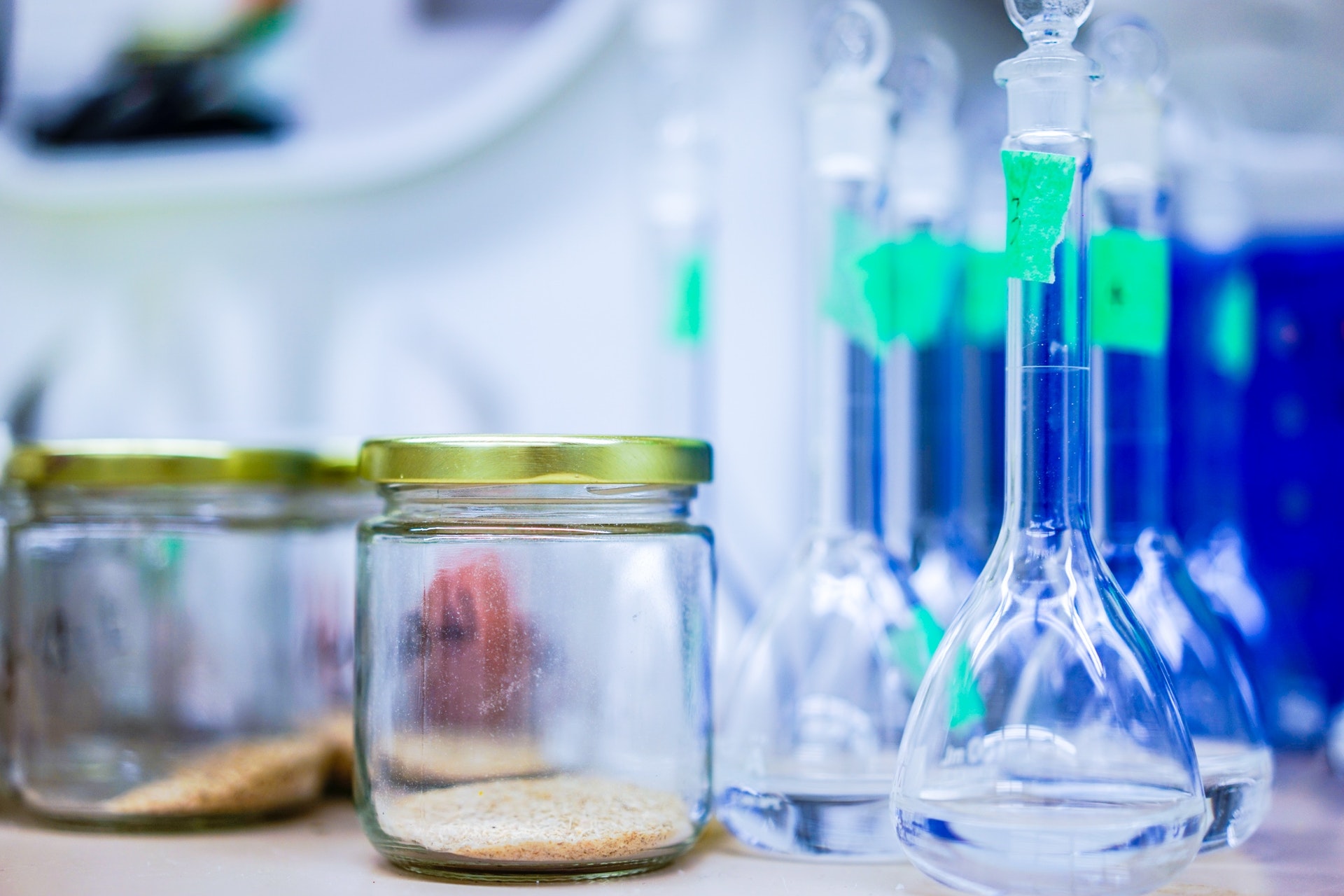 sandy soil samples in laboratory image